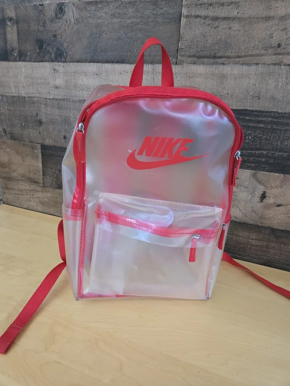 Nike Heritage Crystal Backpack Unisex (25L) Clear University Red HV8920-905